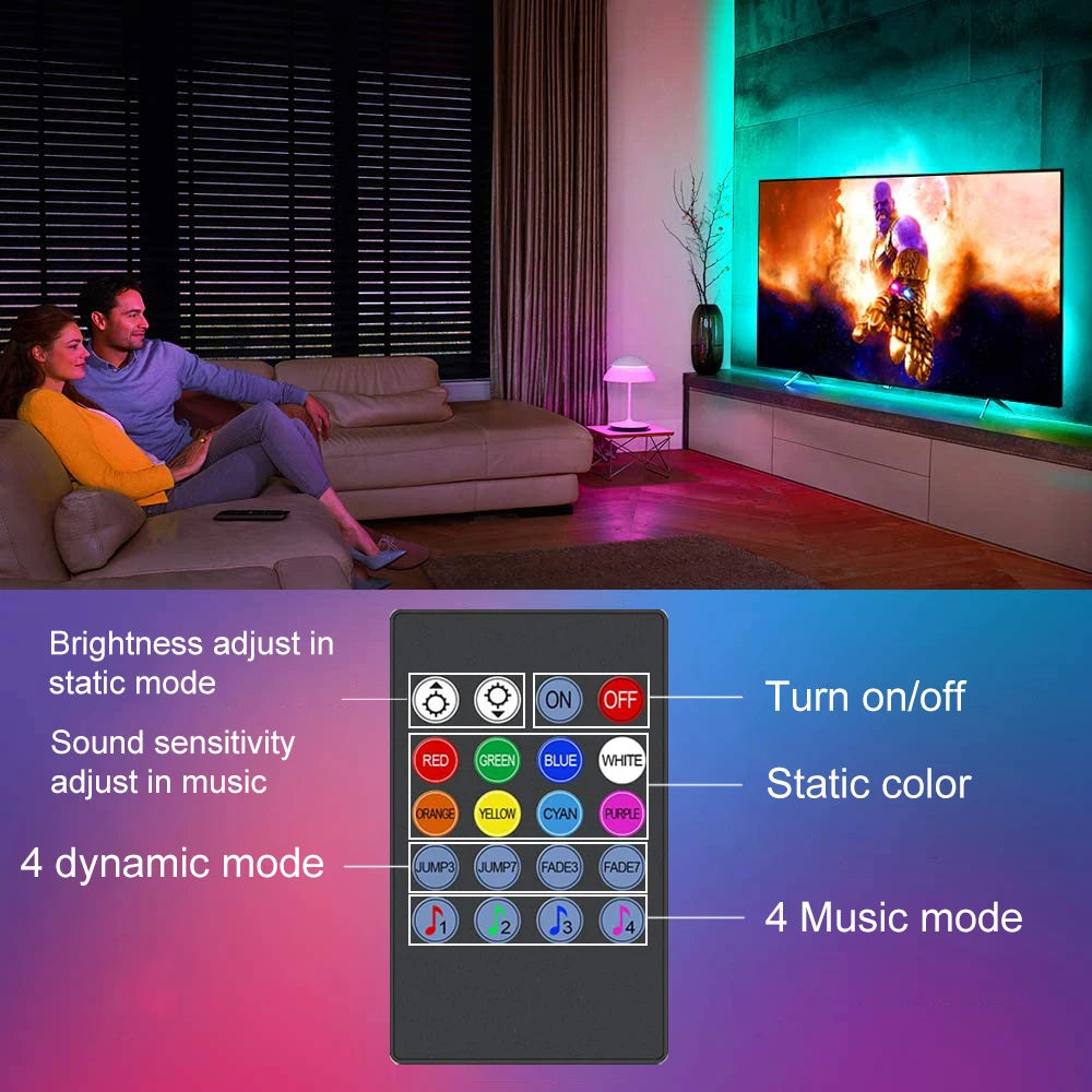 Tira LED Monitor RGB USB – Sincronización con Música - imagen 3