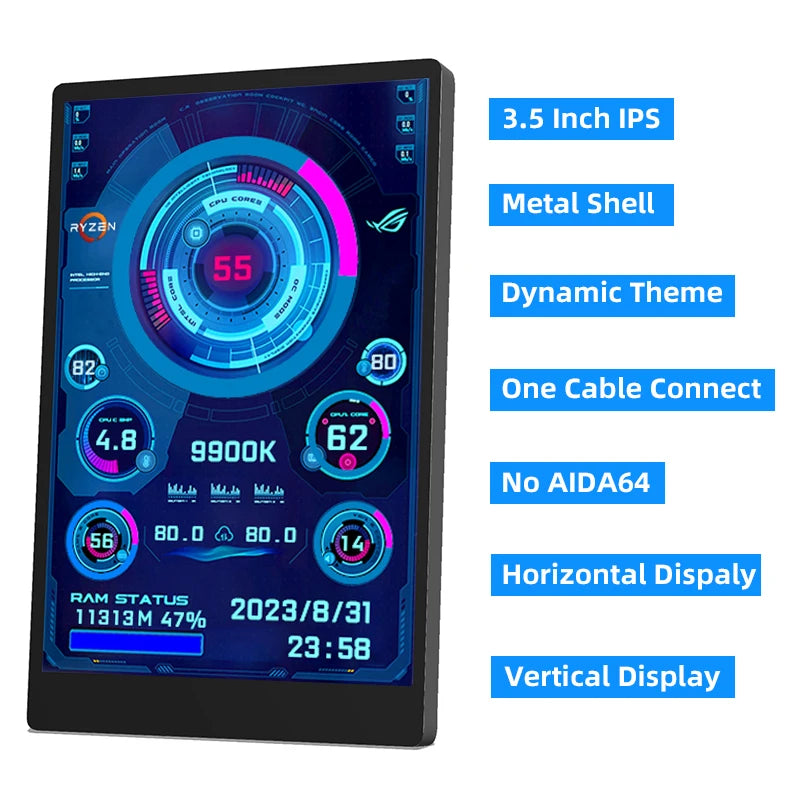 Pantalla Torre IPS 3.5" USB-C – Monitor de Stats PC - imagen 2