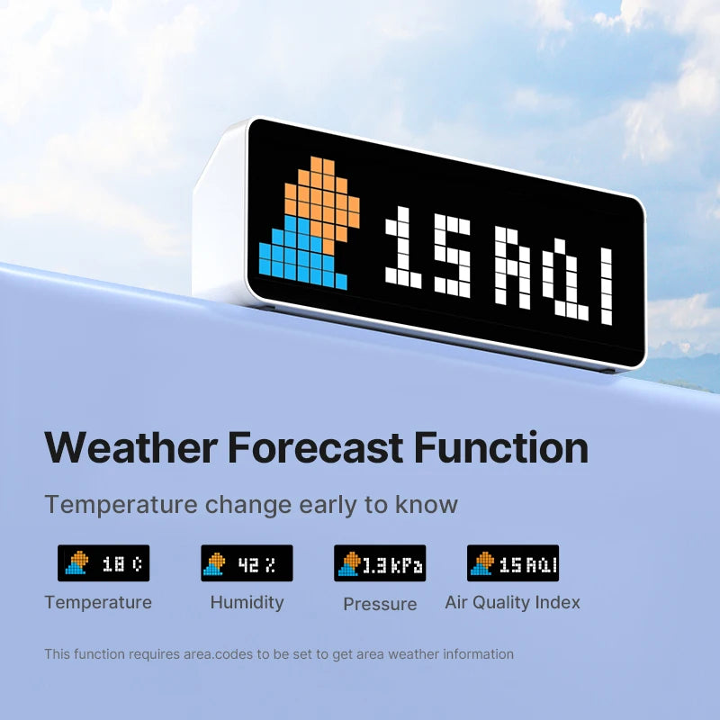 Reloj Pixel Cyber Desk – Ulanzi TC001 Smart Pixel Clock - imagen 4
