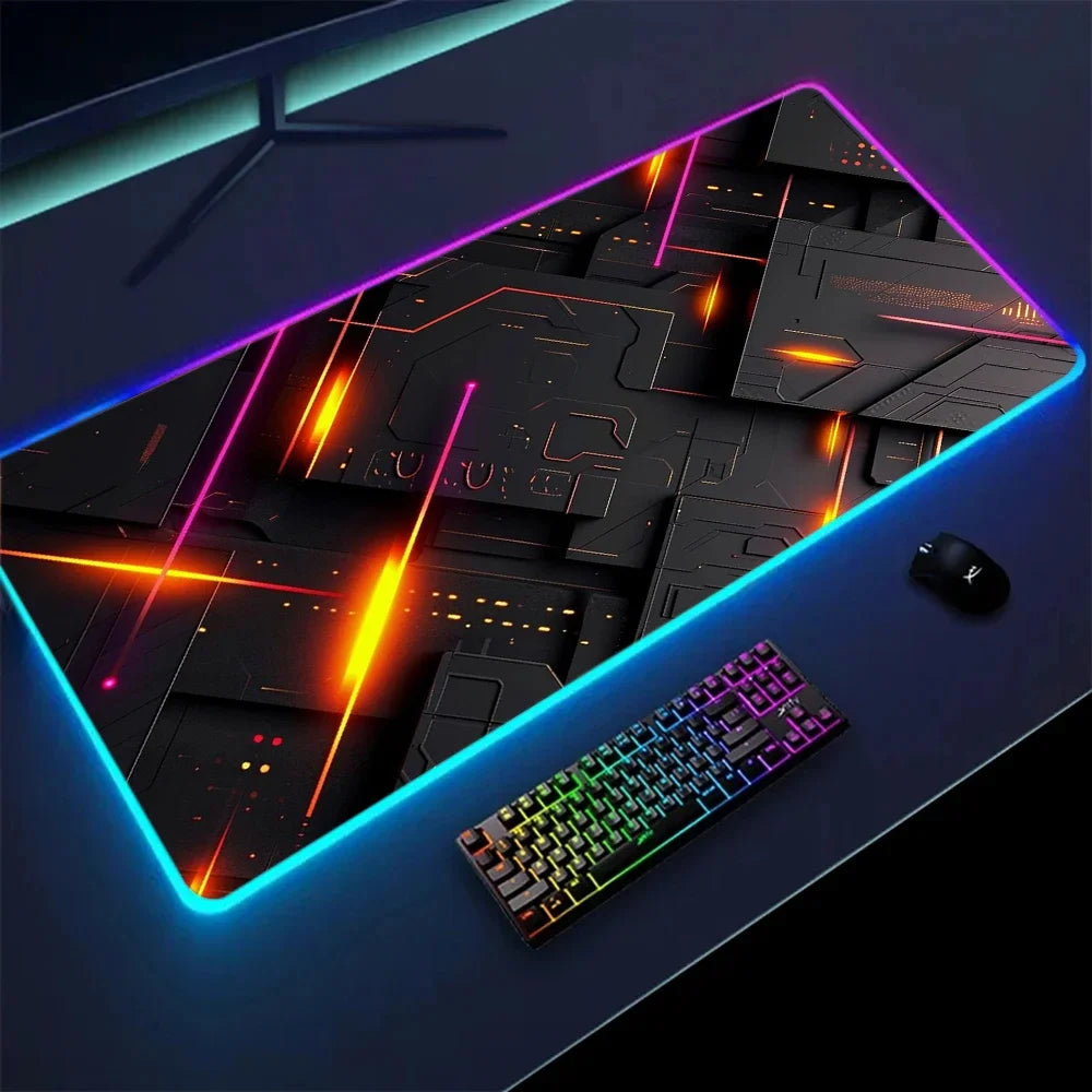 Alfombrilla XXL RGB Cyber Desk – 3D Geometry - imagen 4
