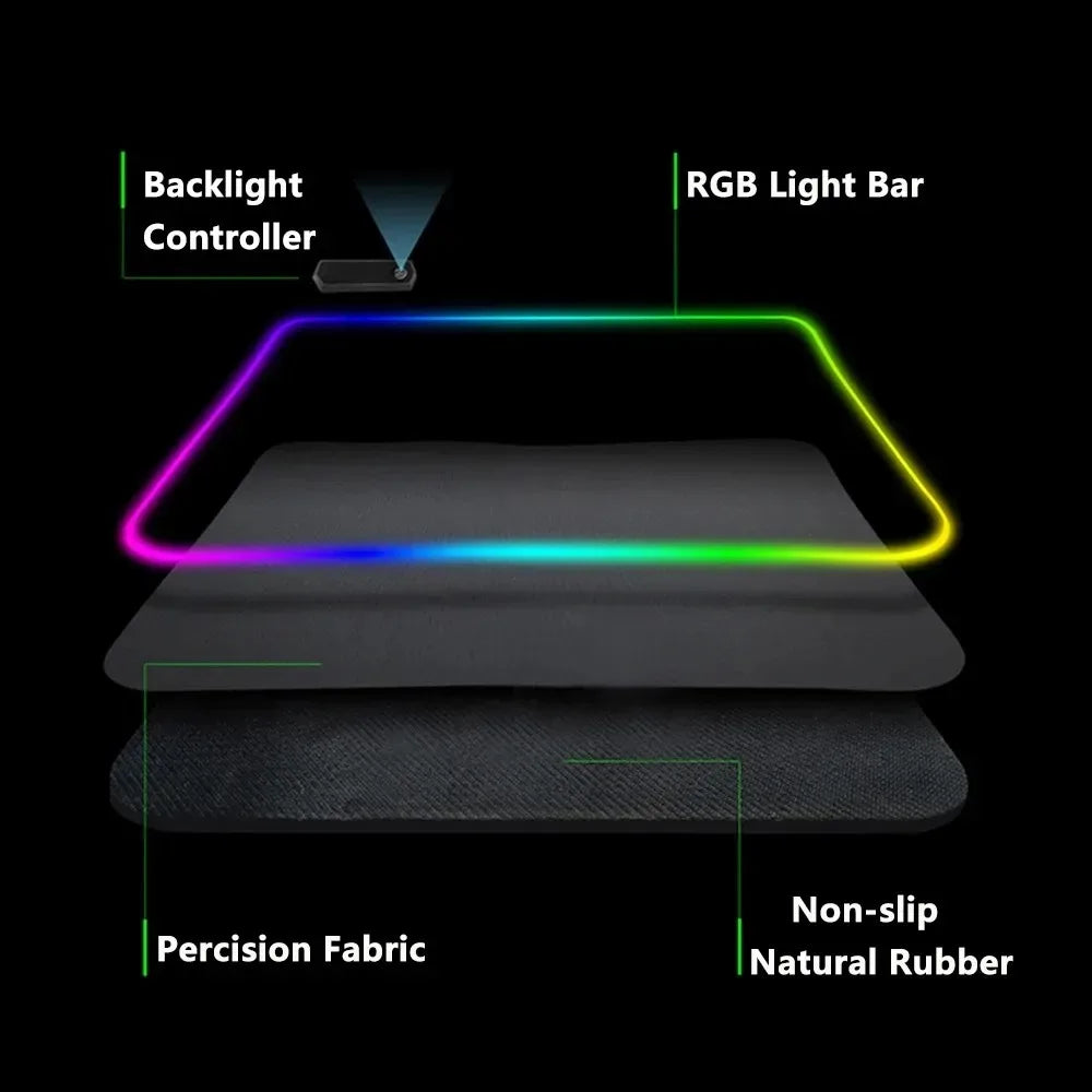 Alfombrilla XXL RGB Cyber Desk – 3D Geometry - imagen 5