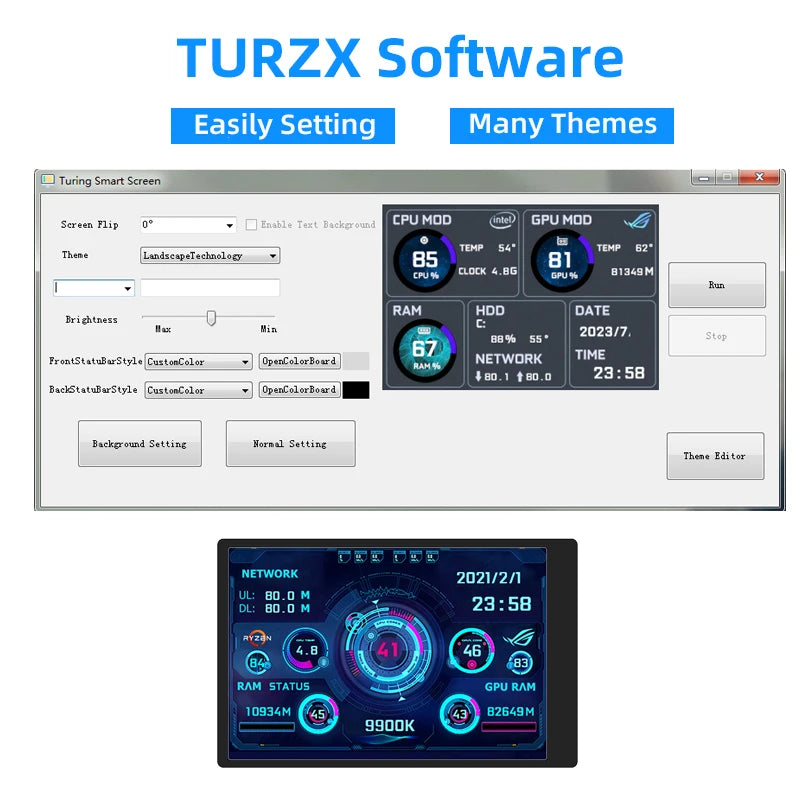 Pantalla Torre IPS 3.5" USB-C – Monitor de Stats PC - imagen 4