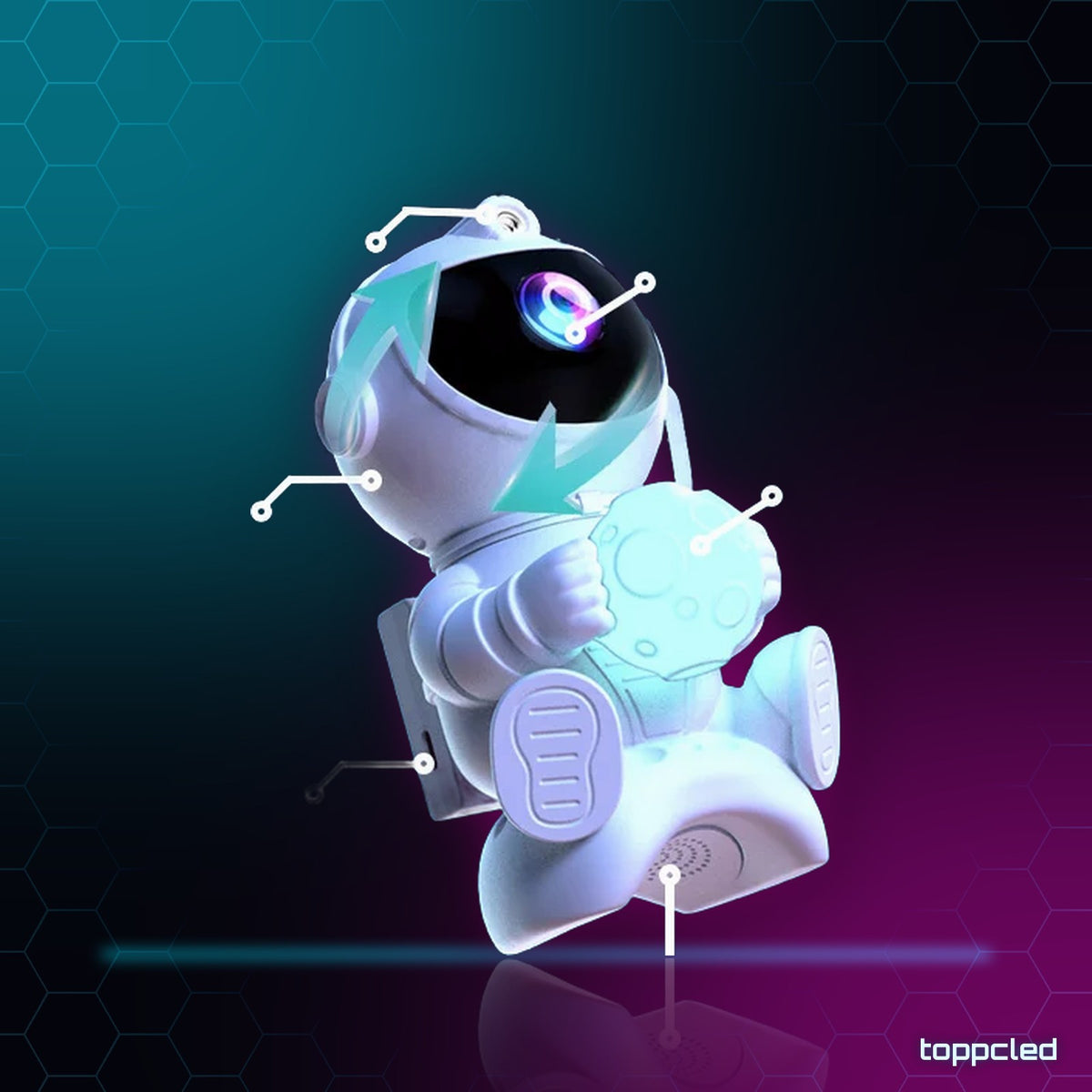 Astronauta Proyector Galaxia LED – Estrellas y Bluetooth