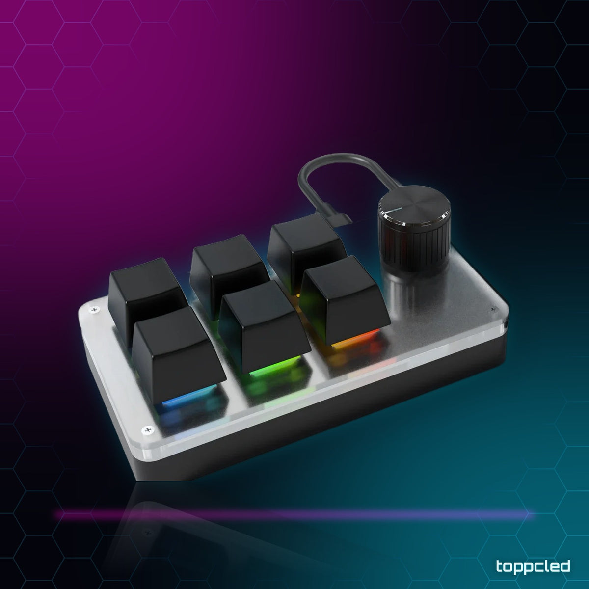 Macropad RGB 6 Teclas + Knob – Stream y Atajos