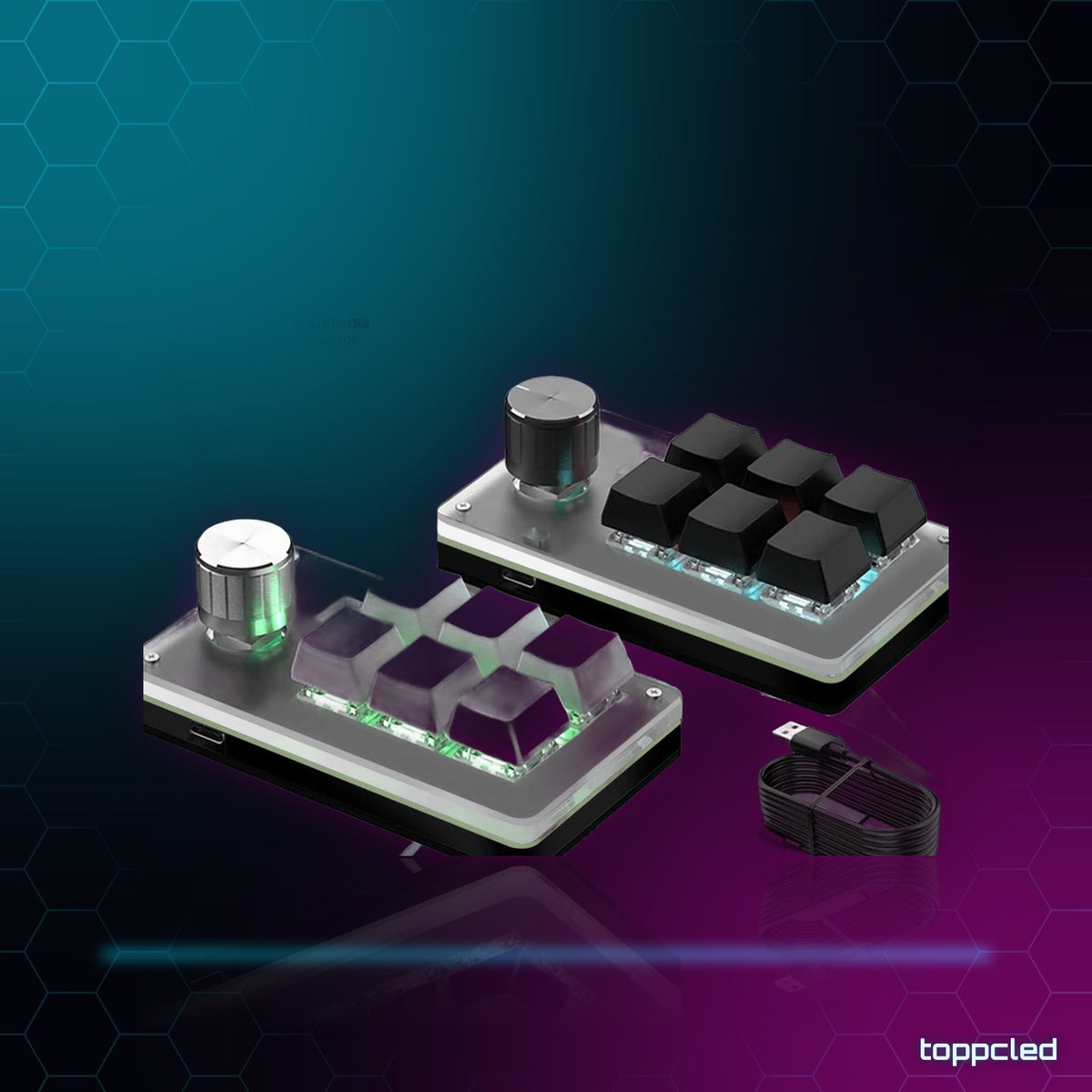 Macropad RGB 6 Teclas + Knob – Stream y Atajos