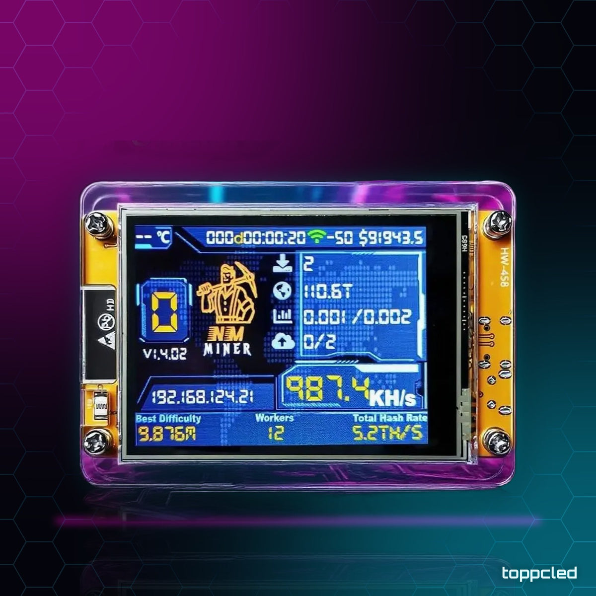NerdMiner V2 Pantalla 2.8" – Gadget Cripto, Reloj y Tiempo WiFi