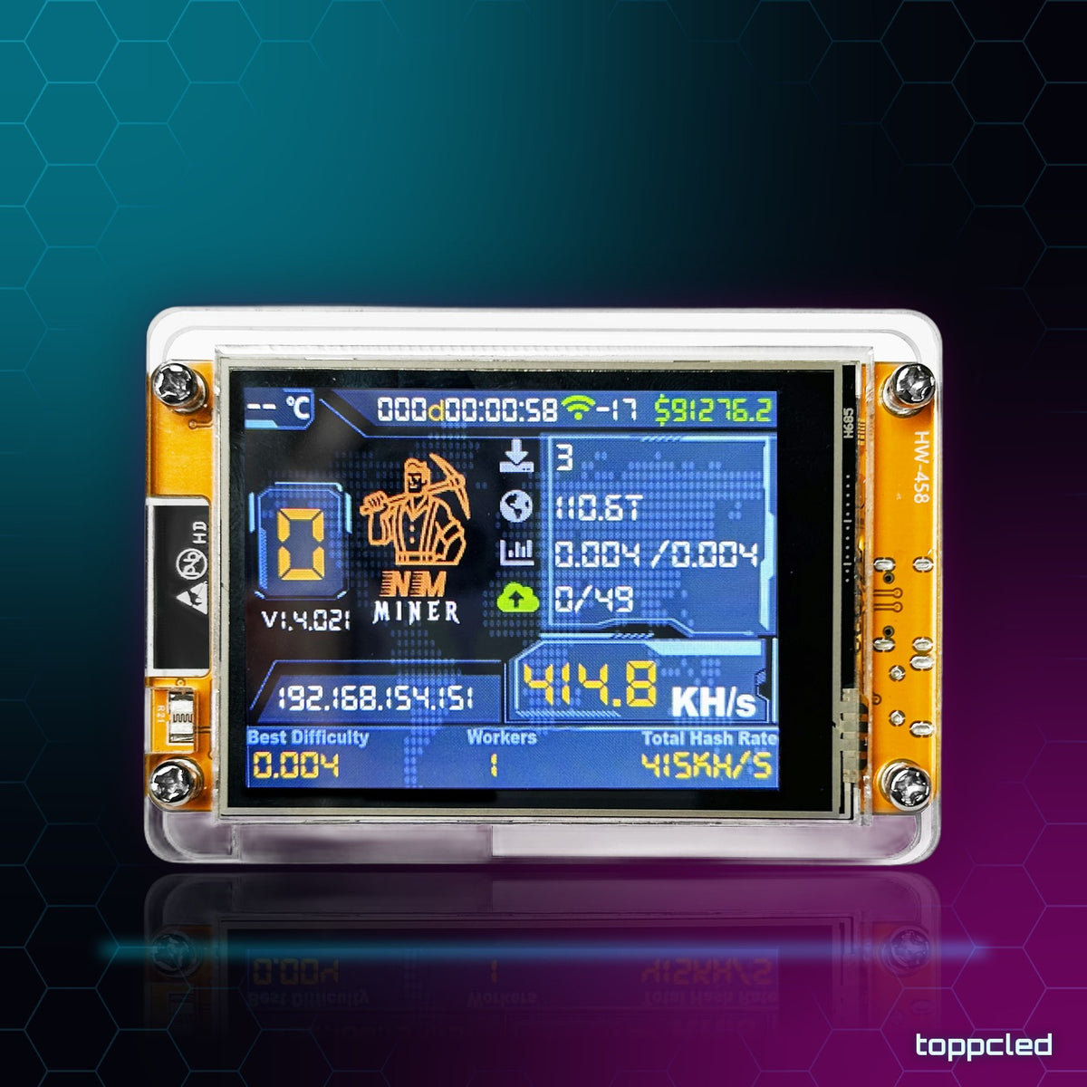 NerdMiner V2 Pantalla 2.8" – Gadget Cripto, Reloj y Tiempo WiFi