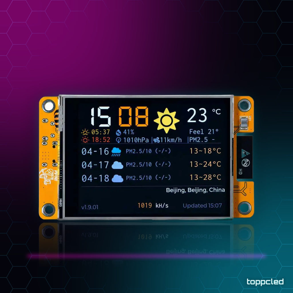 NerdMiner V2 Pantalla 2.8" – Gadget Cripto, Reloj y Tiempo WiFi