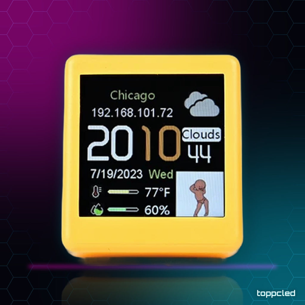 Mini Pantalla Reloj WiFi con GIFs Animados – Tiempo y Fotos