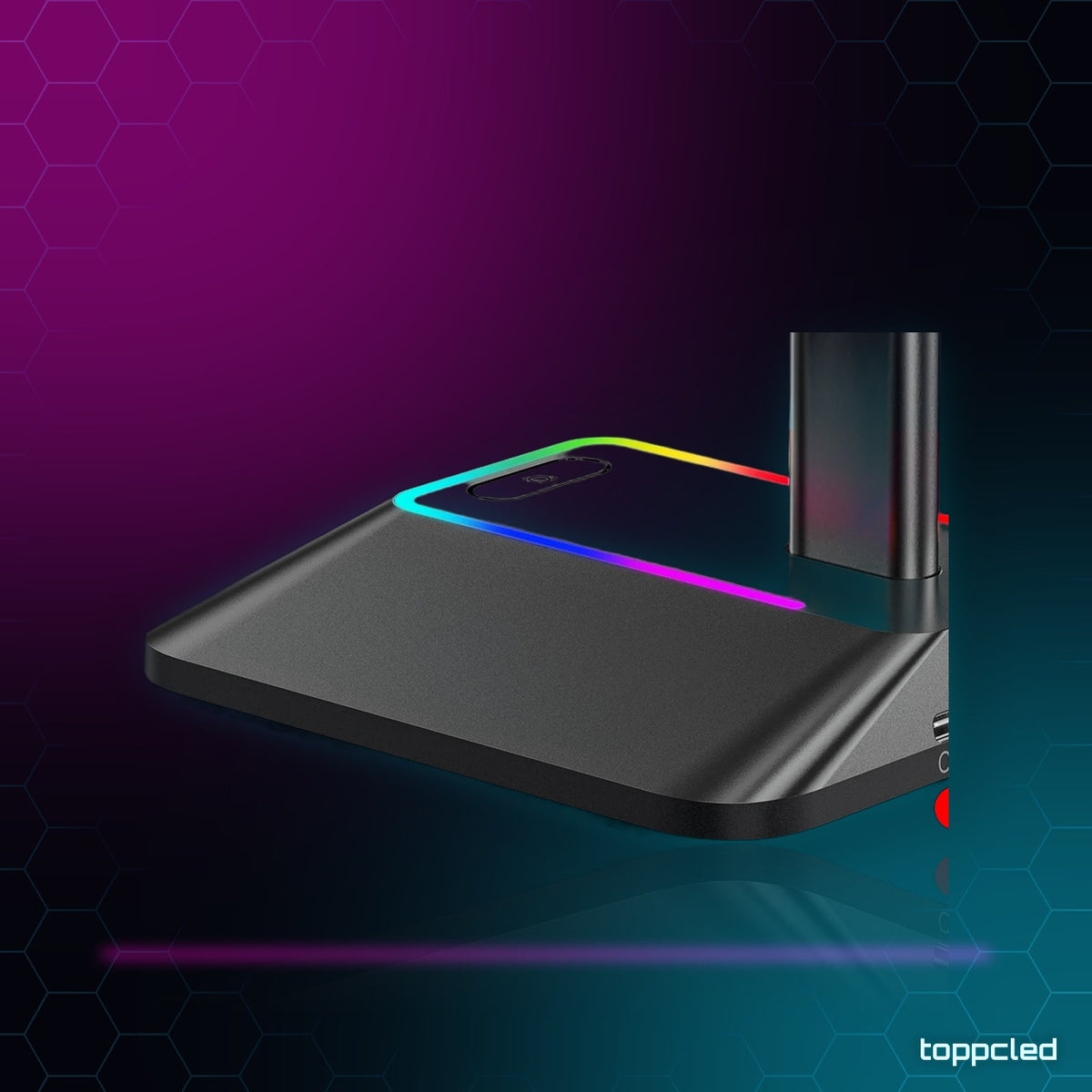 Soporte Auriculares RGB con 2 Puertos USB – Gaming